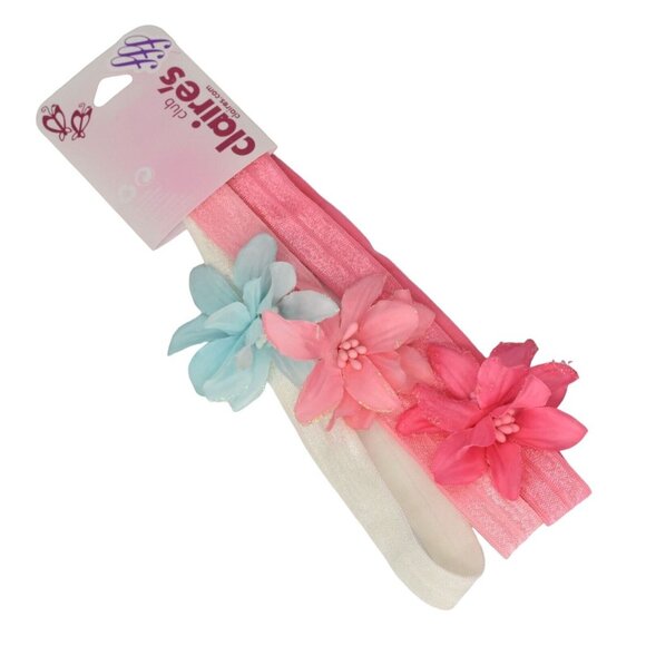 New Claire's Club Girls Hair Accessories Headwrap Headband Flowers Lot of 6 - Picture 3 of 8